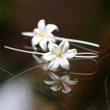 Large Lily Flower Earrings Sterling Silver 925 , 30th anniversary flower Lily
