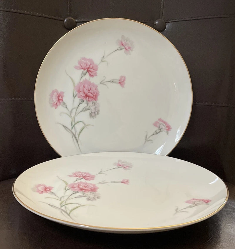 Set of 2 Royal Court Carnation Dinner Plates 10 1/4Ó Japan Carnation