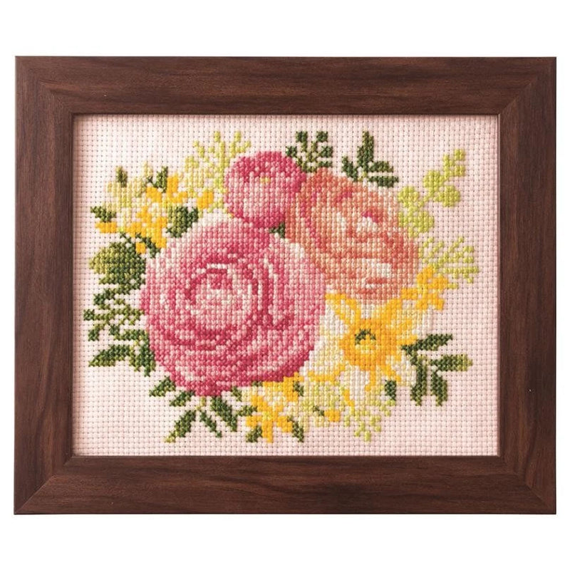 Cosmo Cross Stitch Kit Seasonal Flowers Ranunculus & Daffodil 522204 Ranunculus