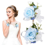 Bride Accessories Corsage and Boutonniere Set Wrist Bracelets Prom Bouquet