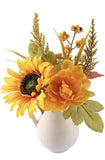 Fall Flowers Artificial for Decoration, Artificial Silk Sunflowers in Vase New Sunflower