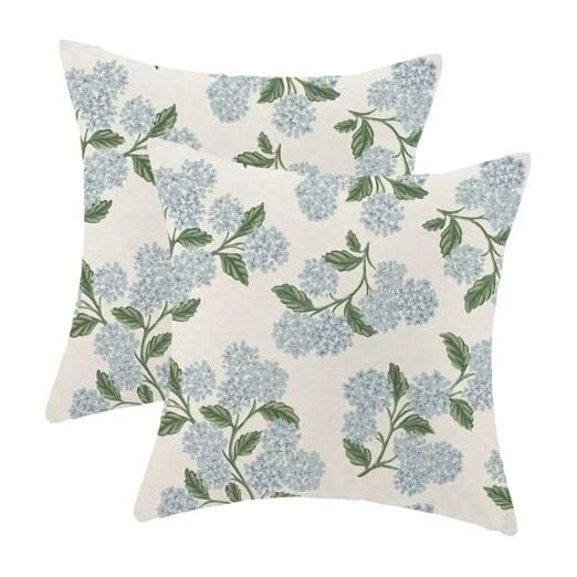 Spring Hydrangea Flowers Pillow Covers 20x20 Inch Set 20" x 20" (Pack of 2) D1 Hydrangea