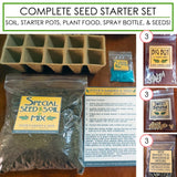 Tomato, Pepper, Marigold Complete Garden Seed Start Kit, Soil, Food, Peat Pots Garden Plants