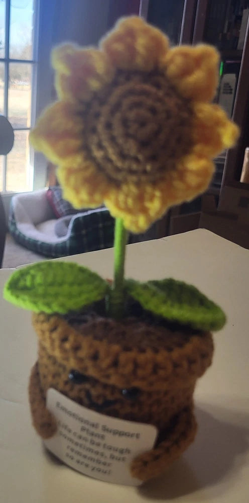 Emotional Support Crochet Flower Gift | Handmade Difference Maker Sunflower Sunflower