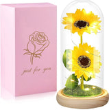Sunflower Gifts for Women, Flower in Glass Dome, Gift for Christmas Day Sunflower
