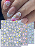 Daisy Nail Art Stickers Transfers Spring Summer Flowers Blue White Pink  SWA100 Daisies