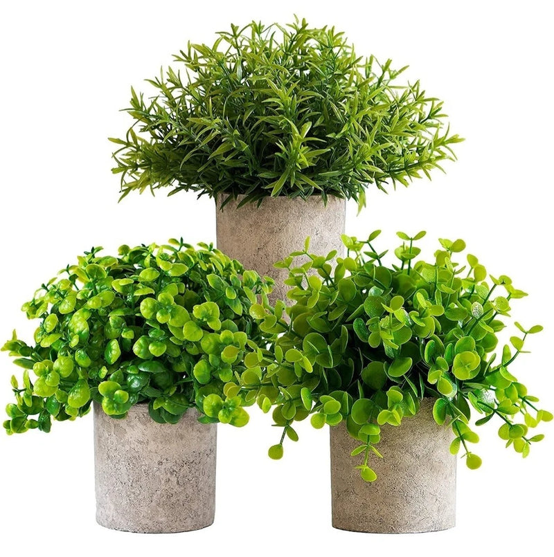 Sophias Garden Artificial Plant 3pk in pots Green Plant