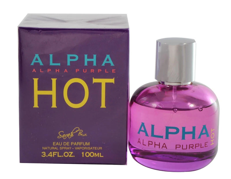 Women's Alpha Hot Purple eau de parfum spray bottle with matching box, 100 ml