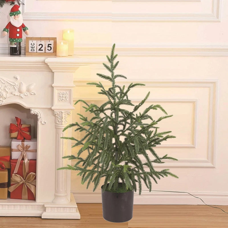 Artificial Norfolk Pine Tree Fake Potted Plant Christmas Tree for Indoor Outdoor Green Plant