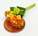 Dolls House Orange Hydrangea Flowers x 2 Garden 1:12 Scale Miniature tumdee Hydrangea
