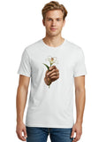 Hand-Holding-White-Lily Mens Graphic Tee, 100% Cotton, Casual Summer Wear Lily