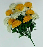 New 20" Yellow & Cream Carnation Fake Flower Bouquet Home General Decor Craft Carnation