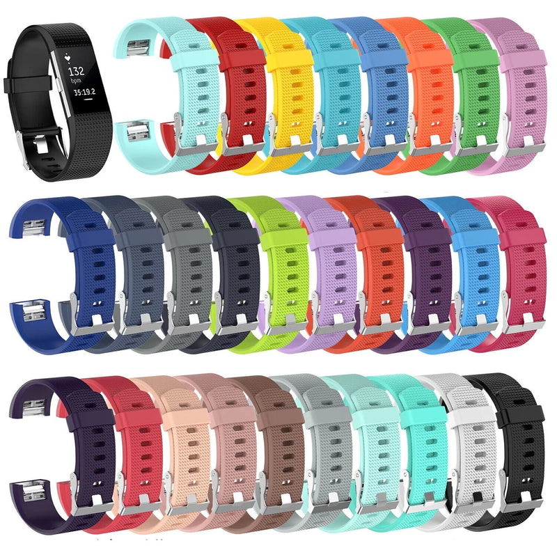Silicone wrist strap replacement for Fitbit CHARGE 2, multicolor set