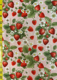 Strawberry Vines Pink Timeless Treasures Fabric Fruit CD3402 strawberries flower Flowering Plants