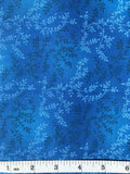 Tiny Vines Mottled Quilt Fabric - Cobalt Blue - Half Yard Flowering Plants