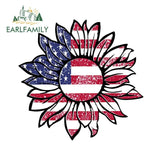 EARLFAMILY For Yellow American Flag Sun Flower Car Graffiti Sticker Sunflower