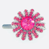 Sunflower Magnet Hair Clip Hairpin  Rhinestone Crystal Flower Barrette Pink 14 Sunflower