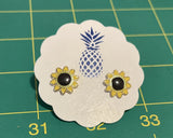 NEW Prep Obsessed Sunflower Floral Enamel Stud Earrings Sunflower