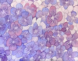 PAINTING WATERCOLOR 11X14 AND DOUBLE MAT 16X20 FLOWER HYDRANGEA PURPLE BLUE PINK Hydrangea