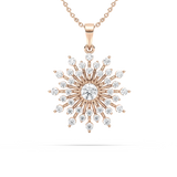 Lab Grown Diamond Sunflower Pendant in 14K Rose Gold for Women 1.65ct, No Tariff Sunflower