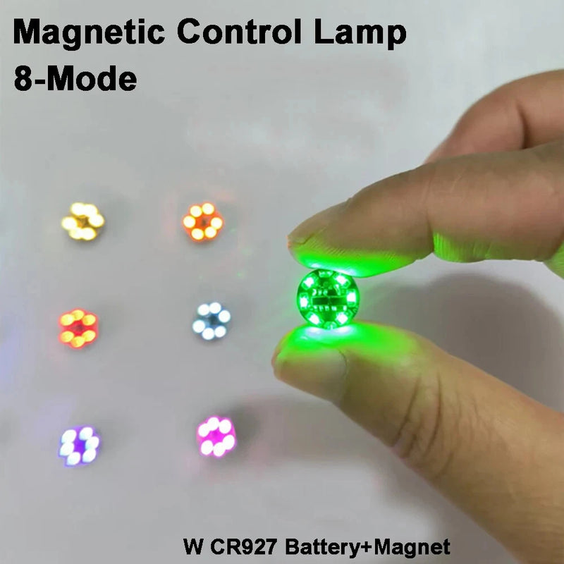 Magnetic 8-mode wireless LED lamp with magnet, green glow in hand
