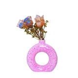 Yellow Vase/Flower Vase/Pampas Grass Vase/Ceramic Vase/Round Shaped Vase Pink-2 Pampas Grass