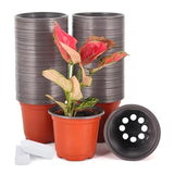 JERIA 100-Pack 4 Inch Plastic Plant Nursery Pots Come with 100 Pcs Plant Labels, Orchids