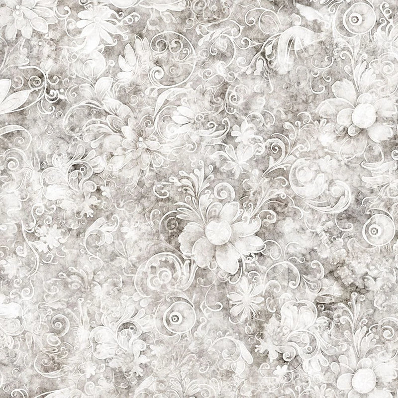 Queen's Garden Fabric 45" Wide 100% Premium Cotton Digital Print Color 1 Flowering Plants