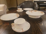 Limoges porcelain: coffee and snacks for two (Haviland "Old Carnation") Carnation