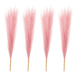 4 Pcs 17 Inch Faux Pampas Grass Artificial Boho Decor Dark Pink Pampas Grass