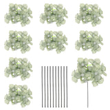 10 Sets Artificial Hydrangea Flower Heads with Stems for Bouquet,Dark Green Hydrangea