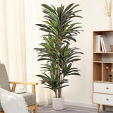 Dracaena Artificial Plant 6ft Red Yucca Silk Tree Faux Plants 6ft, Green Green Plant