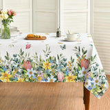 Spring Tablecloth 60_84 Inch Rectangular, Colorful Hydrangea Tulip Flower But... Hydrangea