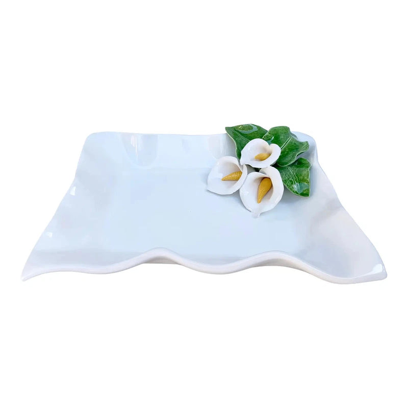 Vintage Italian Calla Lily Platter 12_W _ 9.5_D _ 2.75_H Lily
