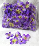 #039C  Silk Artificial Flowers Purple  & Yellow Hydrangeas  70 PCS Blossoms Hydrangea