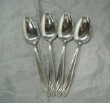 Vtg International SPRING LILY Set of 4~7+" Oval Soup Spoons Stainless EC htf 2 Lily