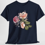 Cottagecore Peony Rose Floral Peach Pink Top Pretty Shirt S-XL, Plus 2X 3X 4X 5X Peony