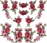 12 PCS Rose Embroidered Lace Flower Applique Patches Peony Flower Embroidered Ap Peony