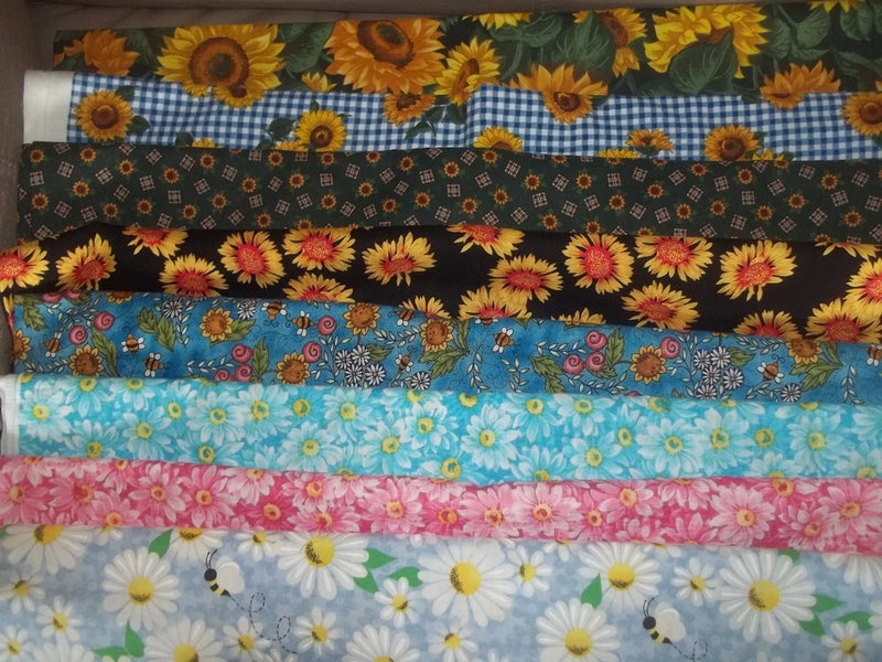SUNFLOWER Daisy FLORAL Cotton quilt FABRIC U-Pick Read for INFO 1/2 yd HALF YARD Flowering Plants