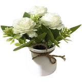 Realistic Artificial Chrysanthemum in Pot for Living Room Dining Table Styling Green Plant