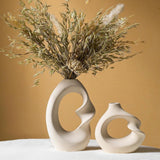 Modern White vase Set of 2,Pampas Grass Ceramic vases Wedding Party,Aesthetic Pampas Grass