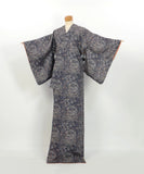 Kimono / Komon Kimono with Pampas Grass on Navy-Gray, Casual Wear / 2505085 Pampas Grass