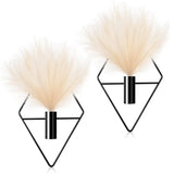 2 Pcs Boho Wall Decor Gold Wall Art Hanging Planters with Artificial Pampas M... Pampas Grass
