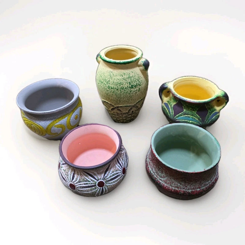 5PCs Flower Pot Ceramic Succulent Planter Pots With Drainage For Garden Set Garden Plants