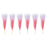 6 Pcs 17 Inch Faux Pampas Grass Artificial Boho Decor Gradient Pink Dried Flower