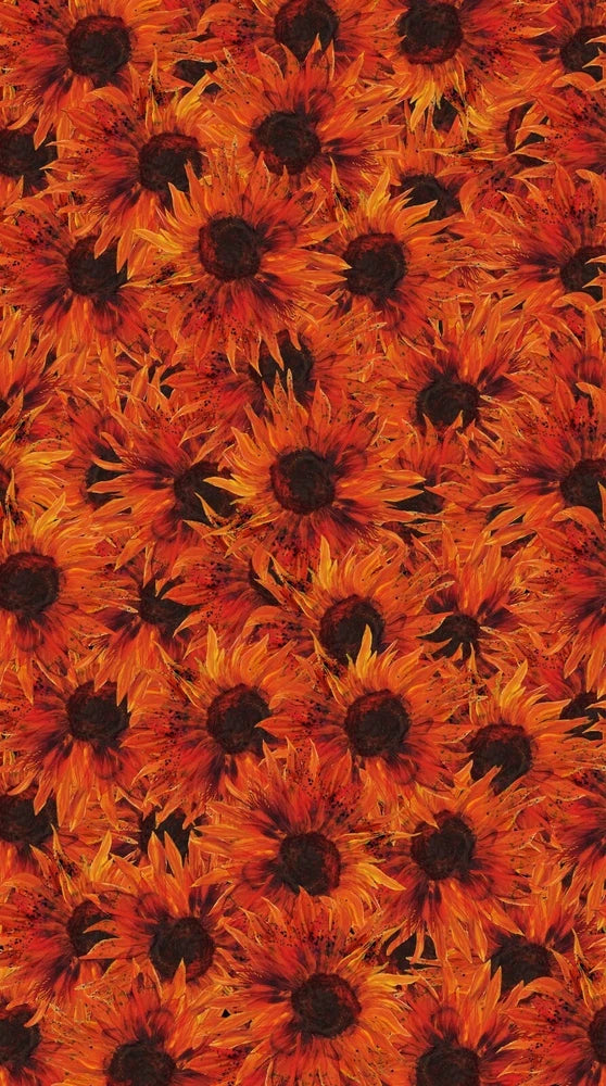 Northcott Wild Flower by Stephanie Brandenburg 40081 38 Packed Sunflowers BTY Sunflower