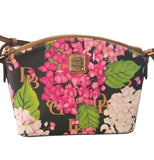 Dooney & Bourke Black Hydrangea Leather Strap Crossbody Bag Penny Hydrangea
