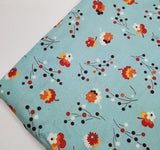 Denyse Schmidt Fabric Flea Market Fancy Floral Blue Sew Quilt OOP FAT QUARTER Flowering Plants