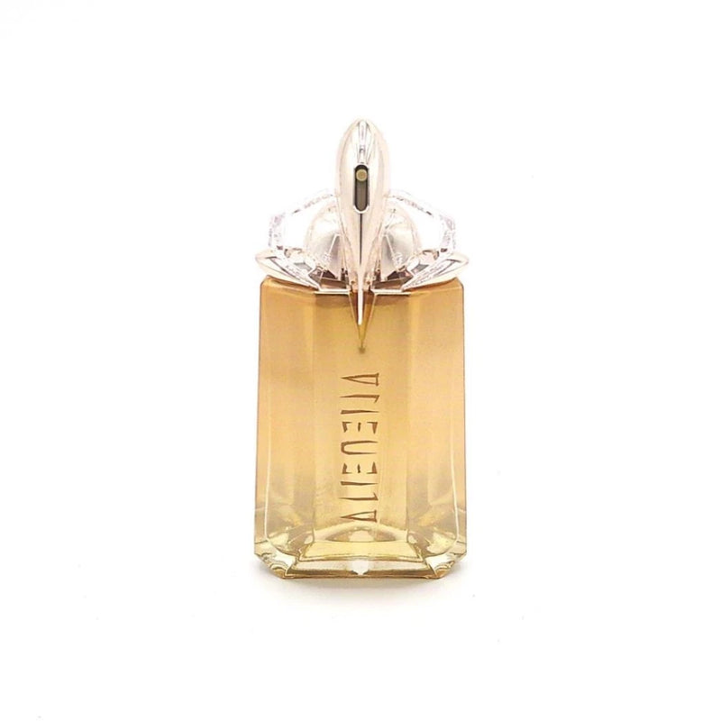 Alien Goddess perfume bottle, gold glass with crystal-like spray top