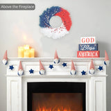 24 Inch Independence Day Wreath,Red White Blue Artificial Reeds with Berries ... Pampas Grass